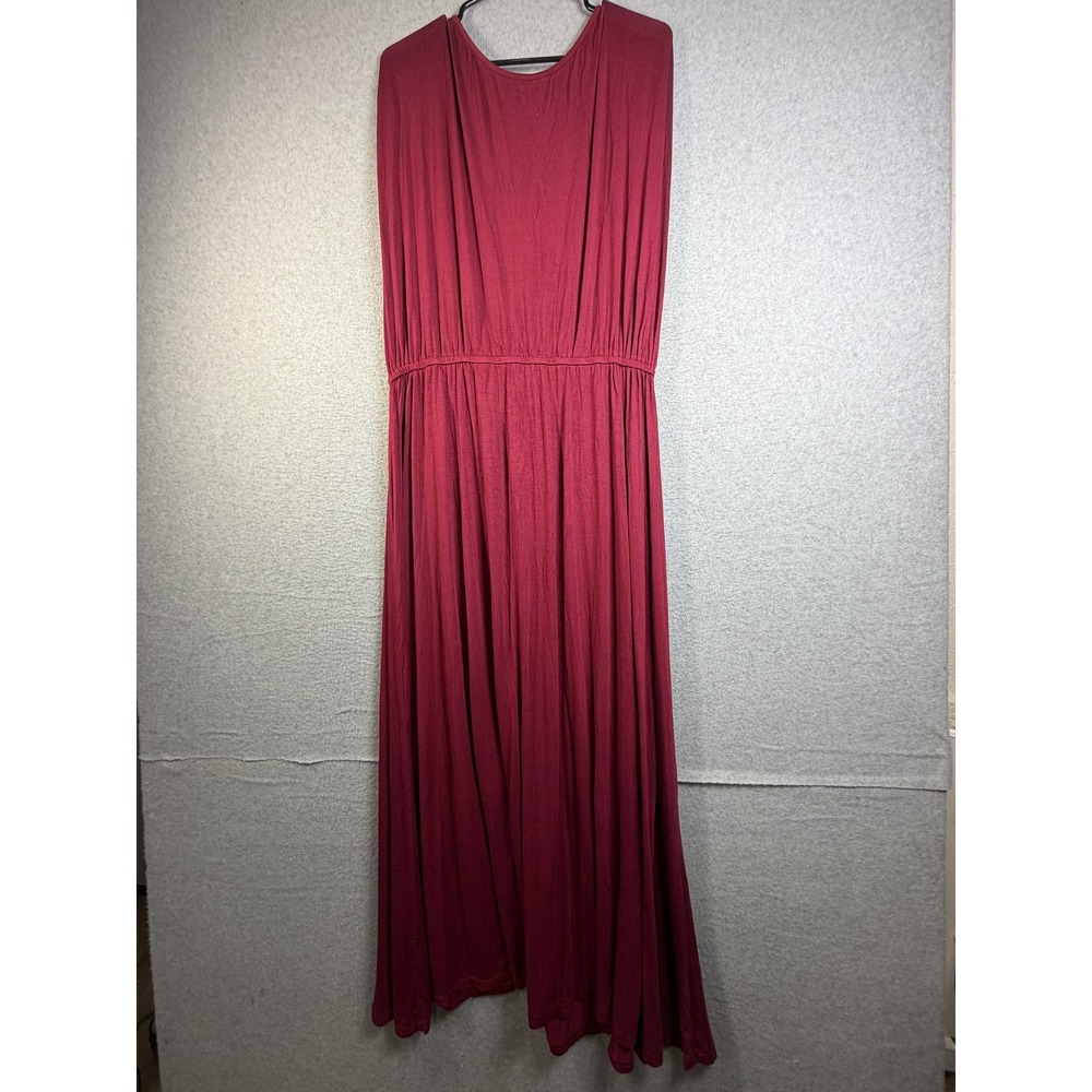 Auxo Collection Dress Womens XXL Red Sleeveless Keyhole Maxi Pleated Casual